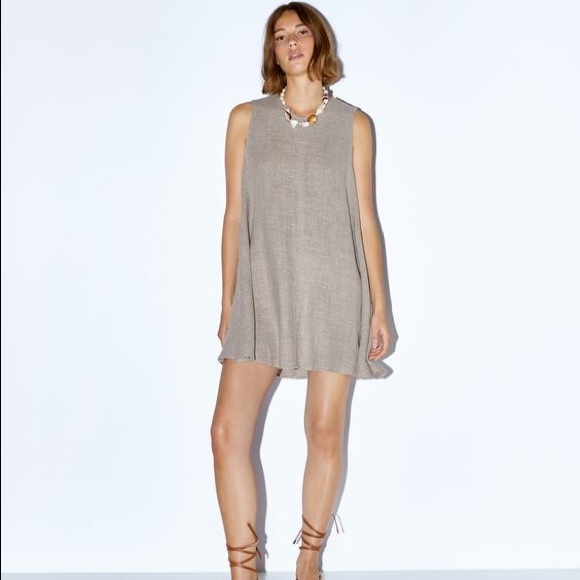NWT Zara Linen Shift Dress - Picture 4 of 6